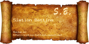 Simtion Bettina névjegykártya
